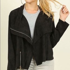 NWT BLACK SUEDE MOTO JACKET